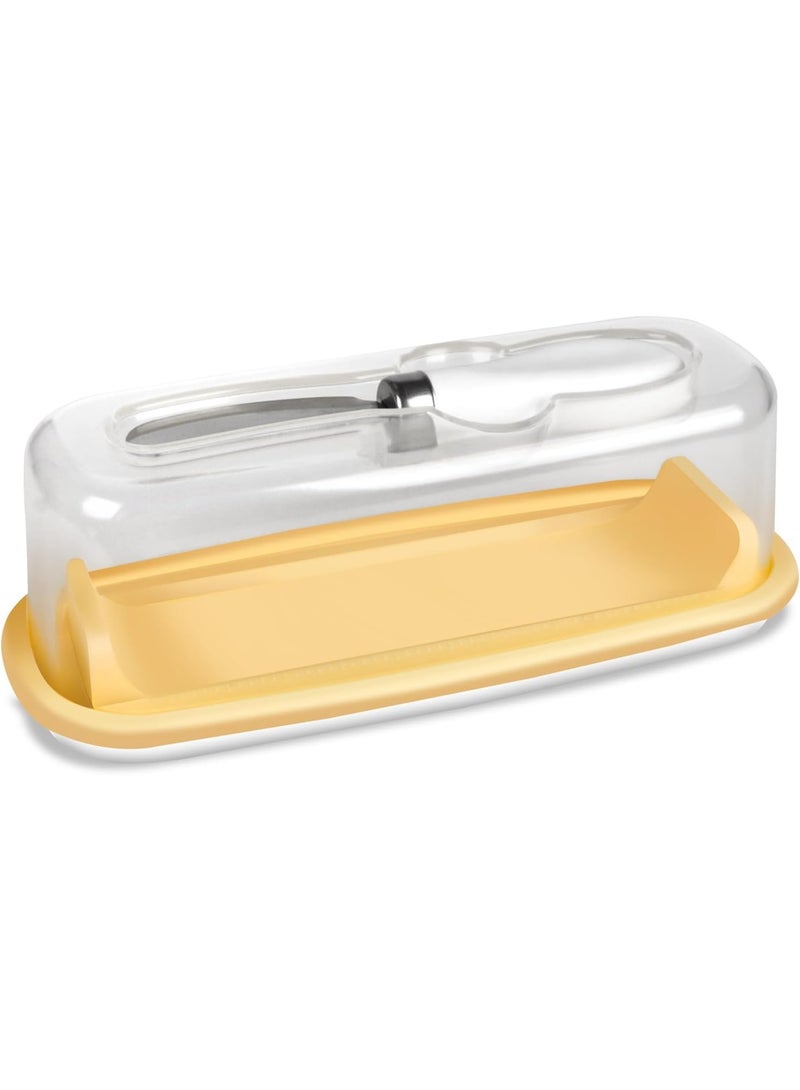 ChicAbode طبق زبدة محكم الإغلاق مع غطاء وسكين، صينية زبدة من السيليكون الآمن غذائيًا (قابلة للإزالة)، سهل الاستخدام، مناسب للفريزر وسطح المطبخ، آمن للغسل في غسالة الأطباق - Image 1